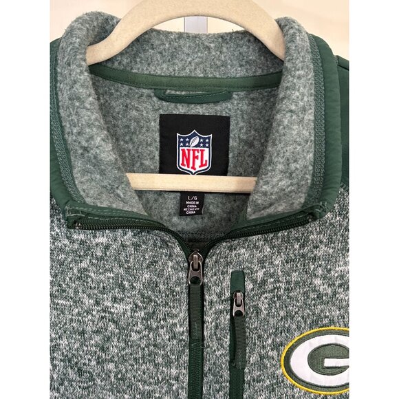 Green Bay Packers Jacket NFL Full-Zip Jacket Mens Large Green Football Wisconsin - Picture 3 of 14